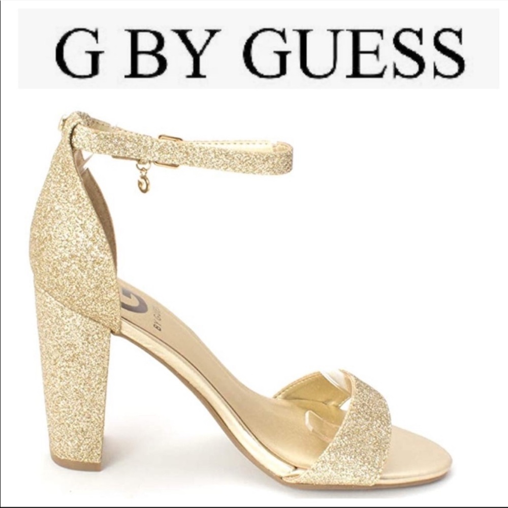 G by GUESS Gold Shimmer Block Heel